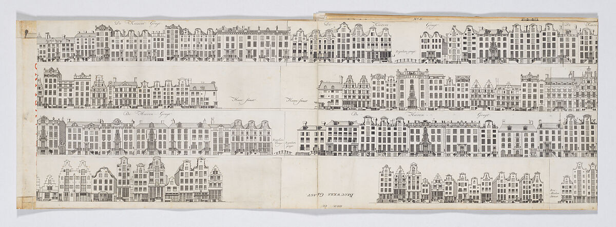 Verzaameling van alle de huizen (...) langs de (...) grachten der stadt Amsteldam, Jan Caspar Philips (Dutch, ca. 1700–1775), Engraving 