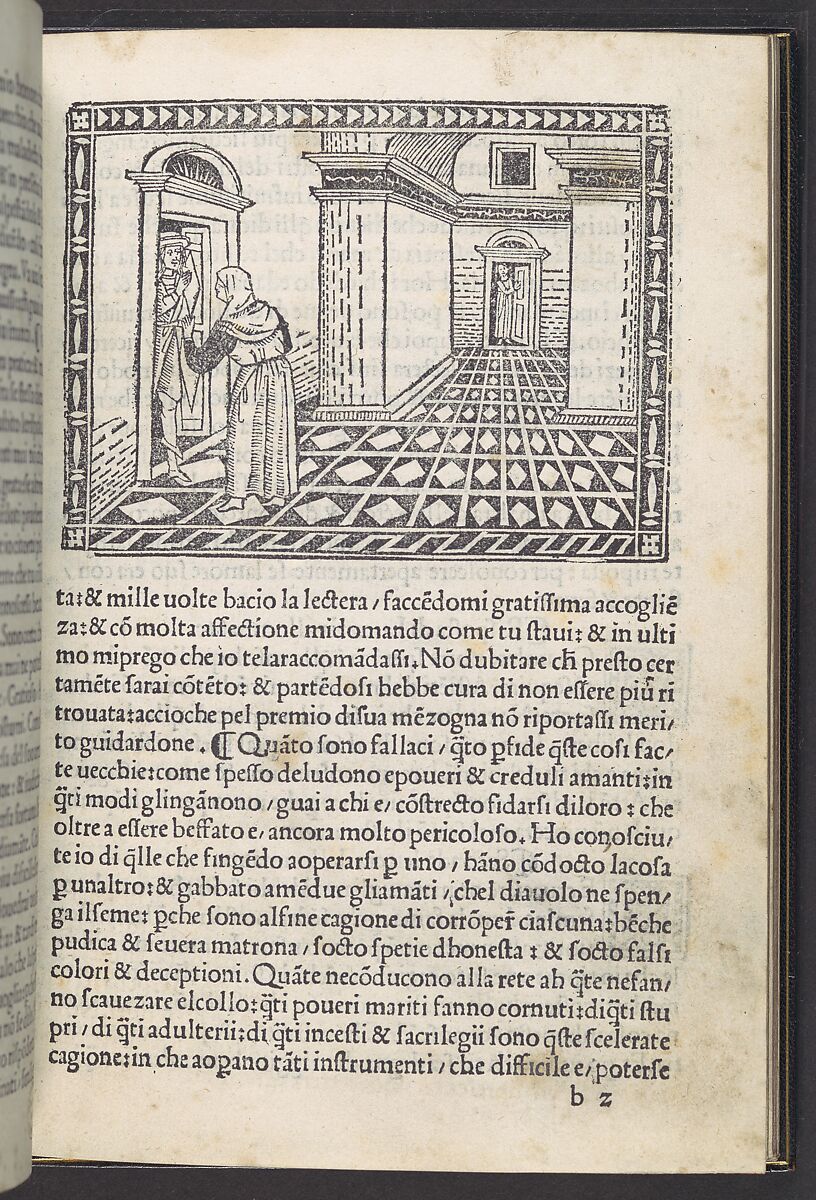 Storia di due amanti (Tale of Two Lovers), Enea Silvio Piccolomini (Italian, Corsignano near Siena 1405–1464 Ancona), Printed book with woodcut illustrations