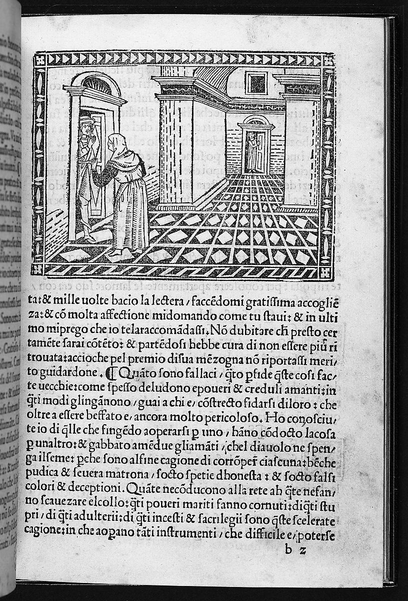 Storia di due amanti (Tale of Two Lovers), Enea Silvio Piccolomini (Italian, Corsignano near Siena 1405–1464 Ancona), Printed book with woodcut illustrations