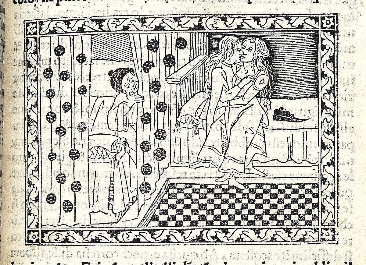 Storia di due amanti (Tale of Two Lovers), Enea Silvio Piccolomini (Italian, Corsignano near Siena 1405–1464 Ancona), Printed book with woodcut illustrations