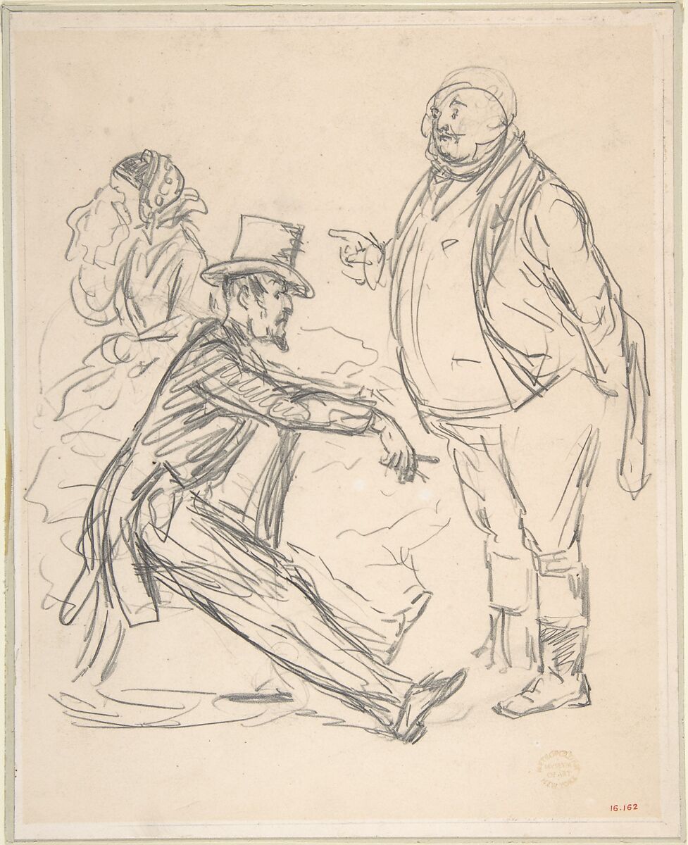 John Bull and Uncle Sam, John Leech (British, London 1817–1864 London), Graphite 