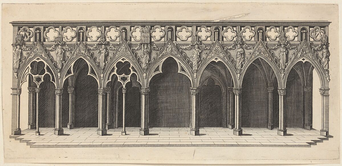 Interior of Strasbourg Cathedral Showing the Choir Screen, Johann Jakob Arhardt (German, 1613–1674), Engraving 