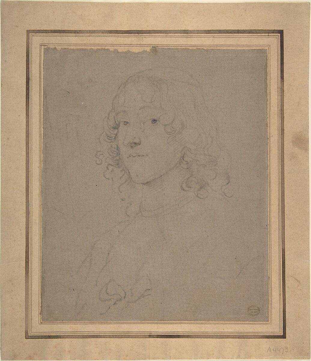 Portrait Study, Anthony van Dyck (Flemish, Antwerp 1599–1641 London), Black chalk 