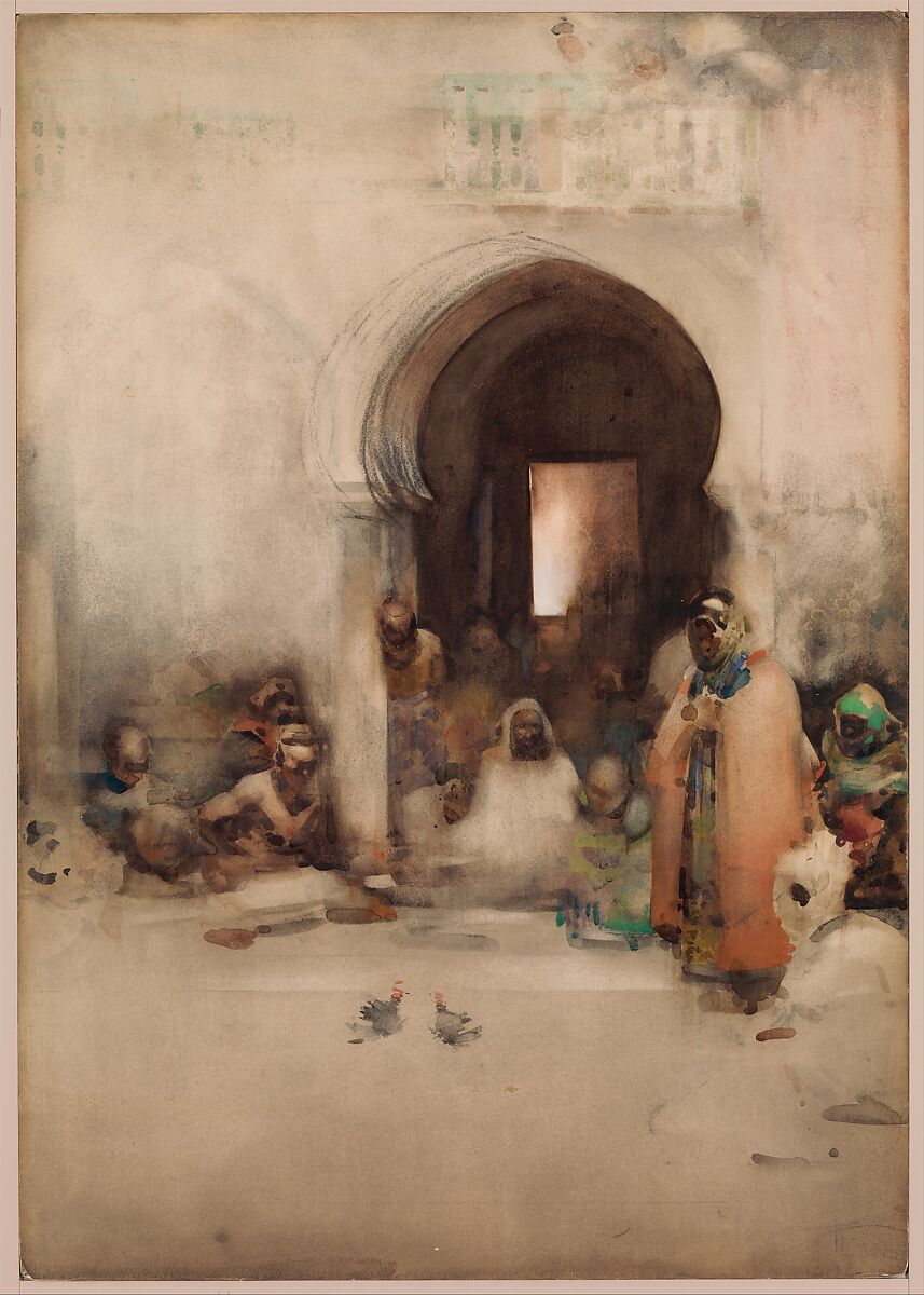 Cock Fight, Arthur Melville (British, 1858–1904), Watercolor 