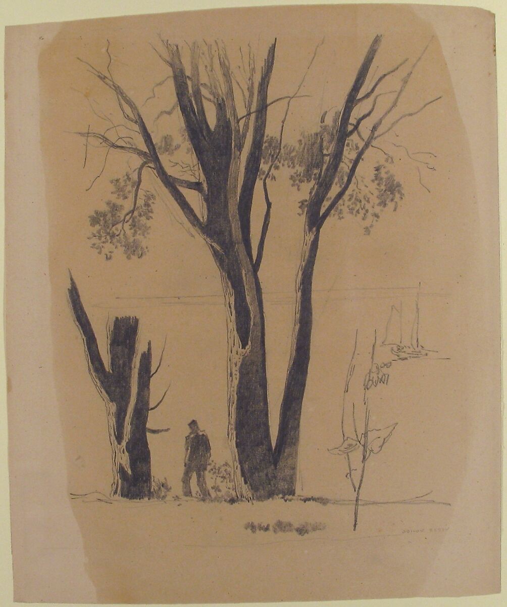 Study of Man between Trees, Odilon Redon (French, Bordeaux 1840–1916 Paris)