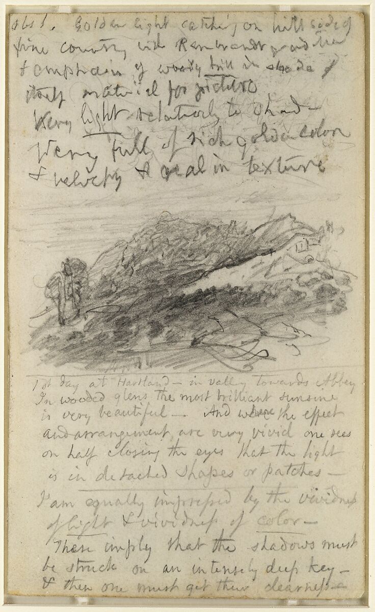 Page from a sketchbook, Samuel Palmer (British, London 1805–1881 Redhill, Surrey), Graphite 