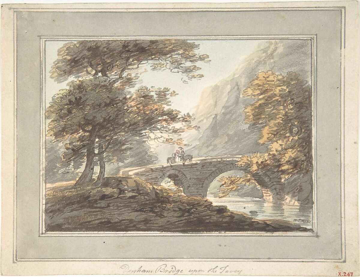 Denham Bridge upon the Tavy, William Payne (British, London 1760–1830 Middlesex), Watercolor 