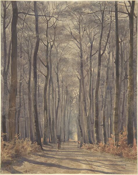An Allée in the Woods, Sir Edward John Poynter (British (born France), Paris 1836–1919 London), Watercolor 