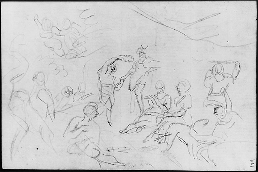 Sketchbook, Italy, Sir Joshua Reynolds (British, Plympton 1723–1792 London), Graphite, black chalk, pen and brown ink