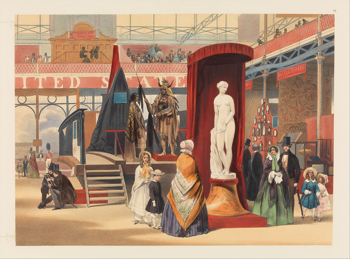 Recollections of the Great Exhibition, Day &amp; Son, Ltd., London, Set of hand-colored lithographs mounted on card stock, in a red cloth-covered portfolio