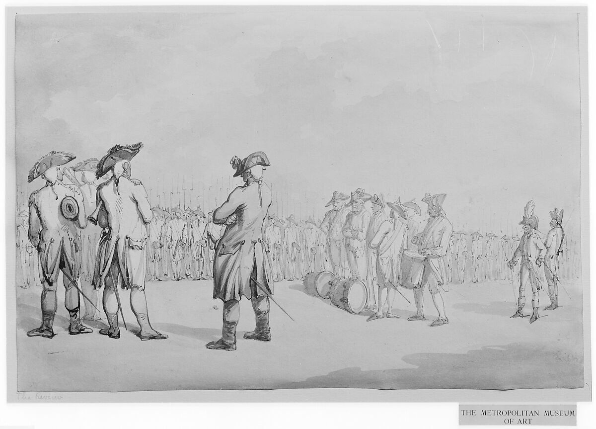 The Review, Thomas Rowlandson (British, London 1757–1827 London), Watercolor, pen and ink, brush and wash