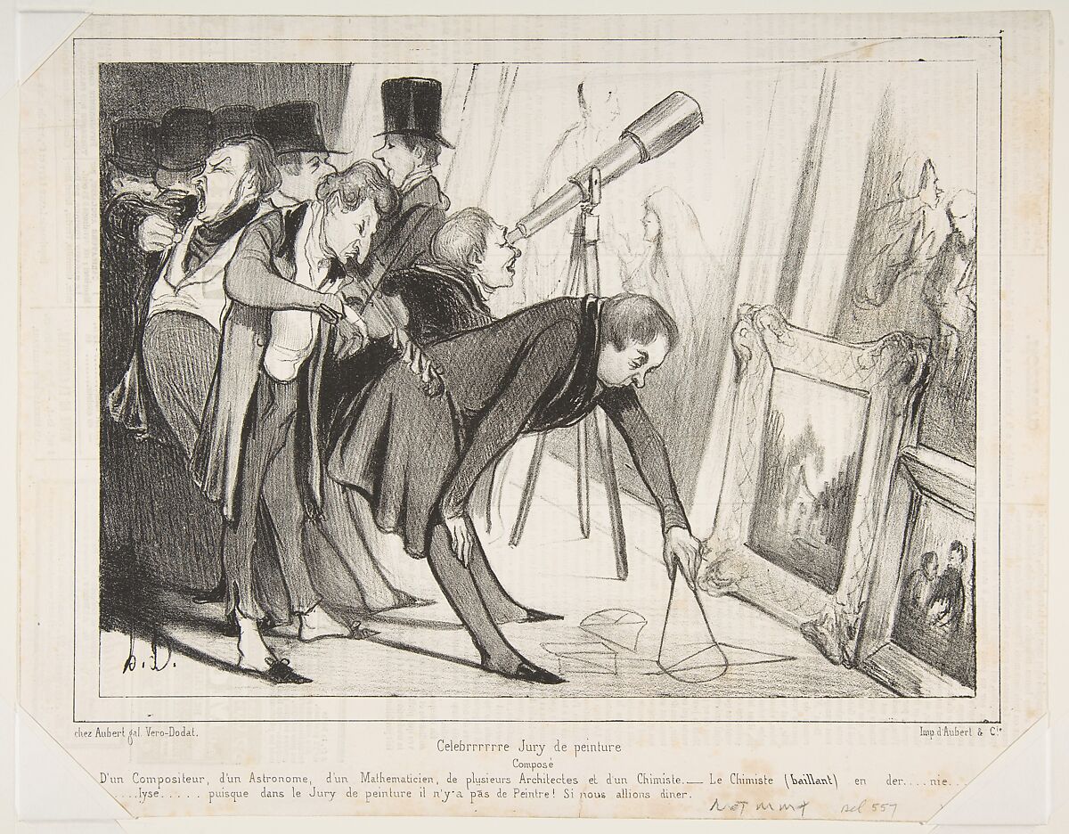 Celebrrrre Jury de Peinture..., published in Le Charivari, March 16, 1840, Honoré Daumier (French, Marseilles 1808–1879 Valmondois), Lithograph; third state of four (Delteil) 