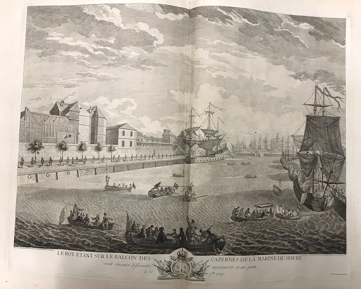 Relation de L'Arrivée du Roi au Havre-de-Grace le 19 Septembre 1749 et les fêtes qu se sont données a cette occasion, After Jean-Baptiste Descampes (French, 1706–1791), Engraving 