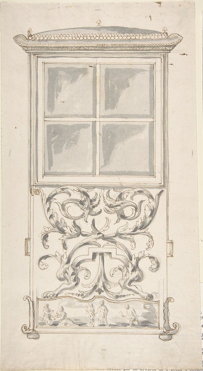 Design for a Sedan Chair, Anonymous, French, 18th century, Pen and brown ink, brush and gray wash, graphite 