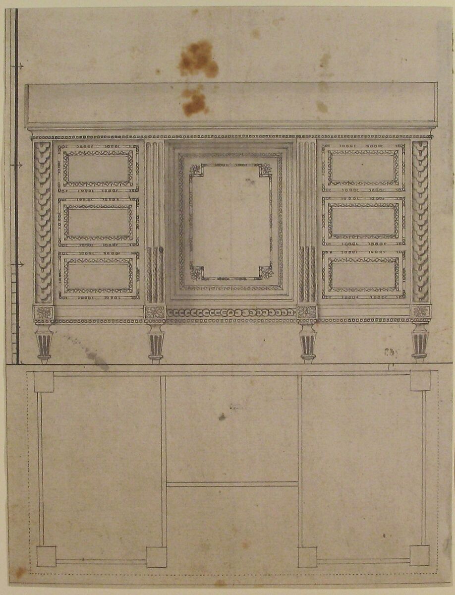 Design for a Console, Anonymous, French, 18th century, Pen and black ink, brush and gray wash.