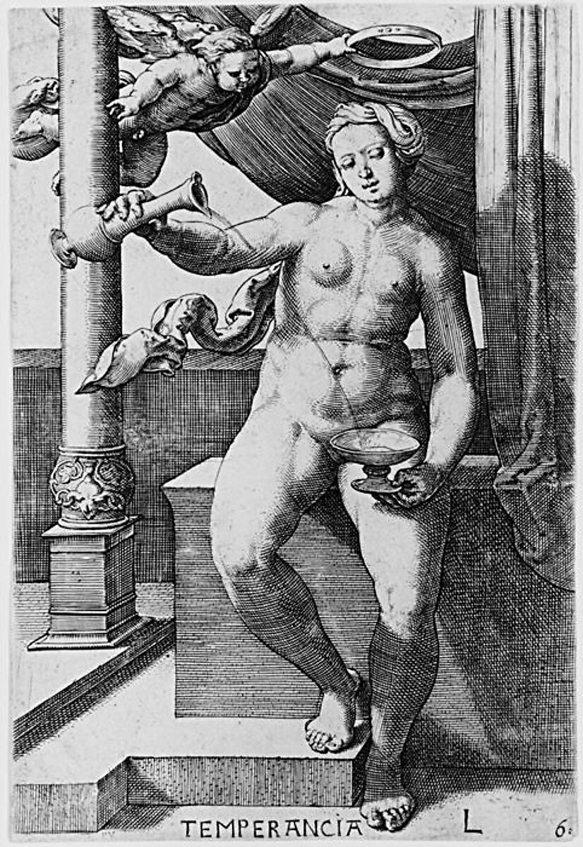 Temperance (Temperancia), Lucas van Leyden (Netherlandish, Leiden ca. 1494–1533 Leiden), Engraving