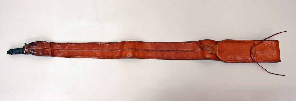 Shot bag (<i>Perdigonera</i>), Leather, iron, gold, Spanish