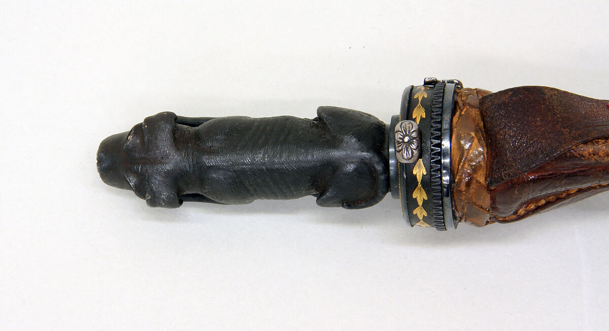 Shot bag (<i>Perdigonera</i>), Leather, iron, gold, Spanish