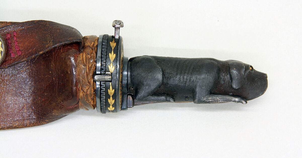 Shot bag (<i>Perdigonera</i>), Leather, iron, gold, Spanish