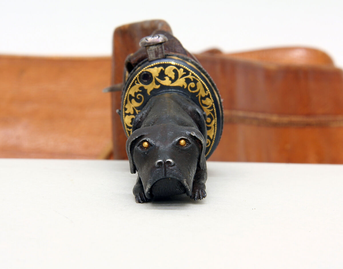 Shot bag (<i>Perdigonera</i>), Leather, iron, gold, Spanish