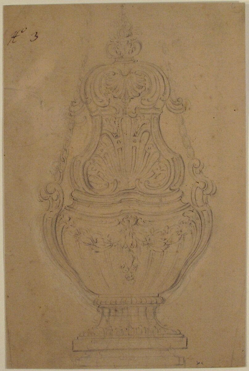 Design for an Incense Bottle, Anonymous, French, 18th century, Black chalk