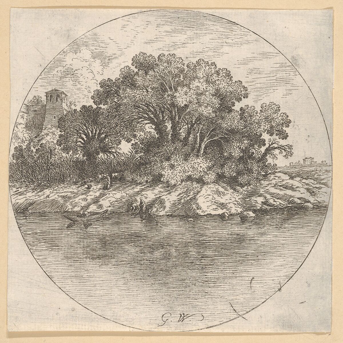 Landscape with Trees by the Water, Goffredo Wals (German, Cologne, born ca. 1590–95, died 1638–40 Calabria), Etching 