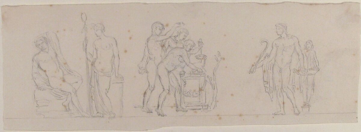 Sacrifice, Anonymous, French, 18th century, Black chalk 