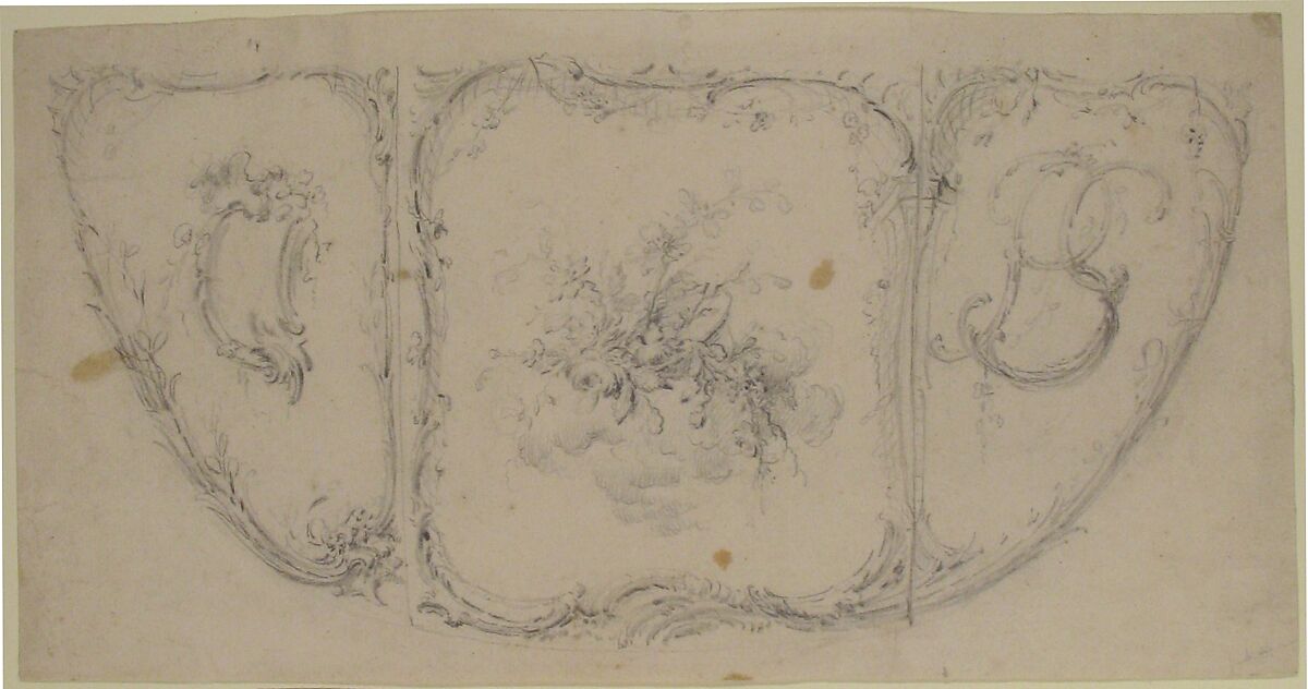 Design for the Side of a Carriage, Anonymous, French, 18th century, Graphite