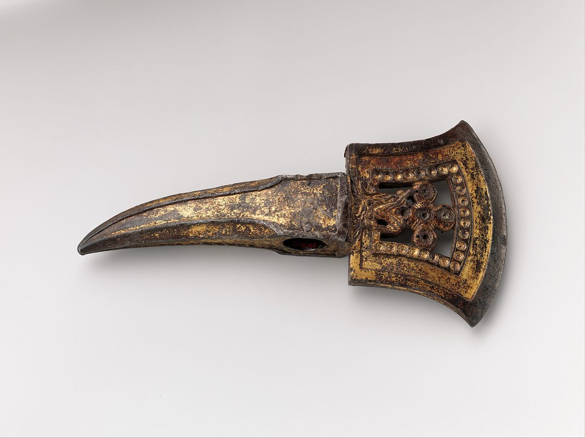 Ax Head, Iron, gold, probably Tibetan or Mongolian
