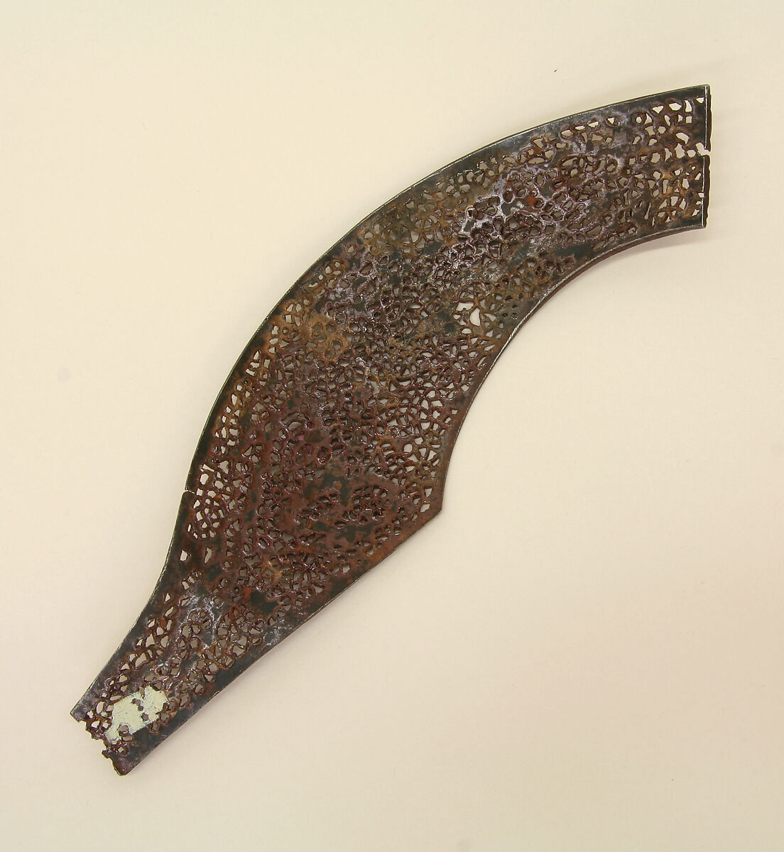 Right Half of a Cantle Plate from a Saddle, Iron, gold, silver, Tibetan or Chinese