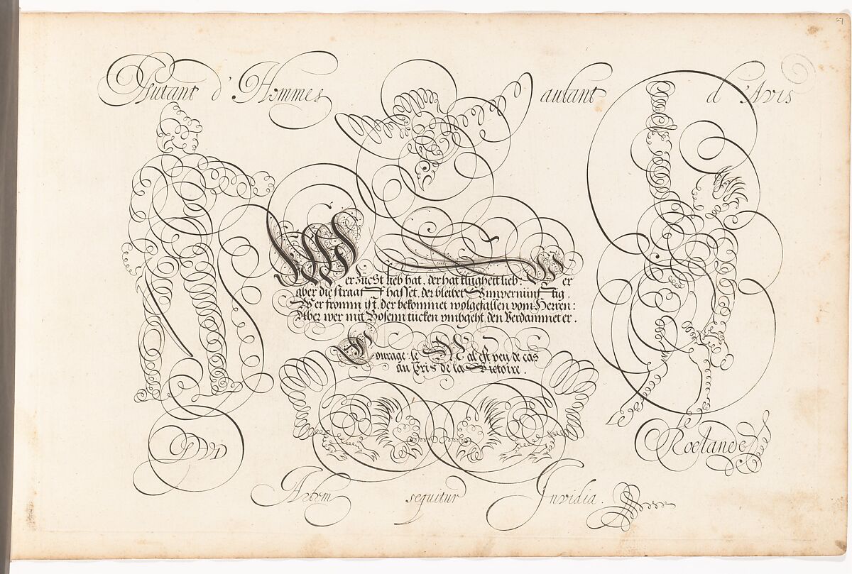 T'Magazin oft Pac-huys der Loffelÿcker Penn-const (The Store Room or Ware House of the Praiseworthy Art of the Pen), David Roelands (Netherlandish, active 17th century), plates: etching, woodcut