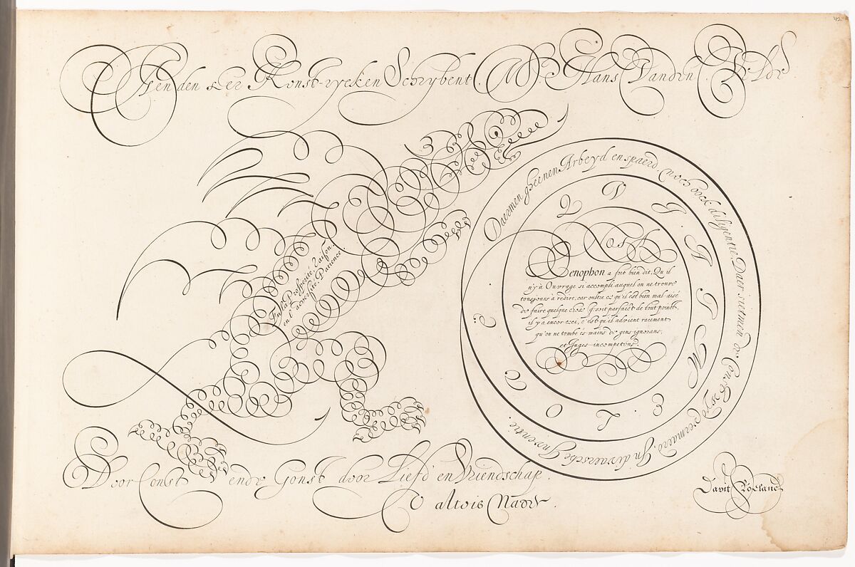 T'Magazin oft Pac-huys der Loffelÿcker Penn-const (The Store Room or Ware House of the Praiseworthy Art of the Pen), David Roelands (Netherlandish, active 17th century), plates: etching, woodcut