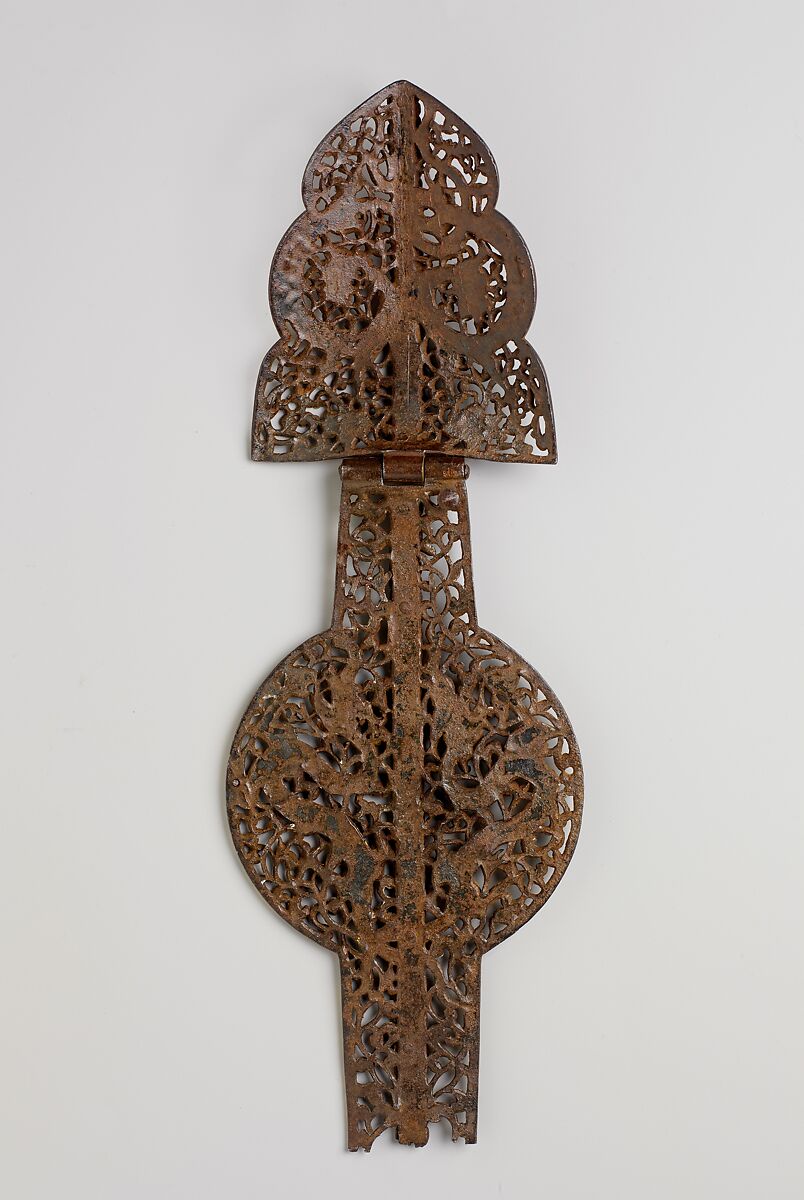 Frontal Plate from a Shaffron (Horse's Head Defense), Iron, gold, silver, Tibetan