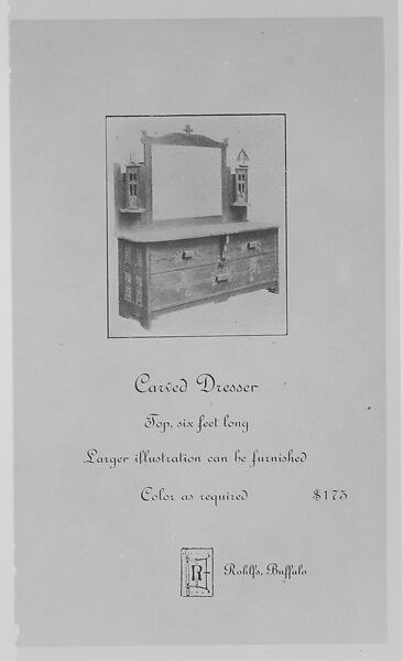 Set of Advertising Cards, Issued by Charles Rohlfs (American, Brooklyn, New York 1853–1936 Buffalo, New York), Half-tone commercial process, printed in brown ink on glossy wove paper