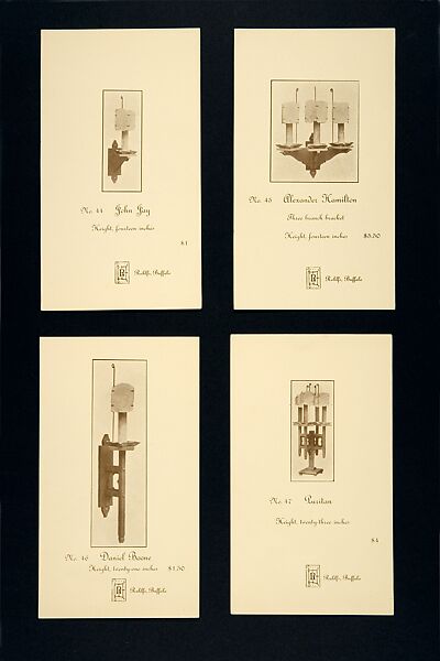 Set of Advertising Cards, Issued by Charles Rohlfs (American, Brooklyn, New York 1853–1936 Buffalo, New York), Half-tone commercial process, printed in brown ink on glossy wove paper 