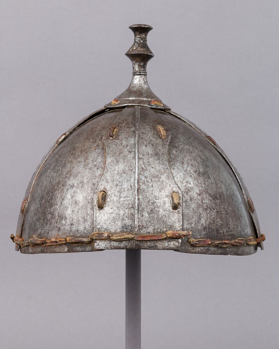 Eight-Plate Helmet, Iron, leather, Tibetan