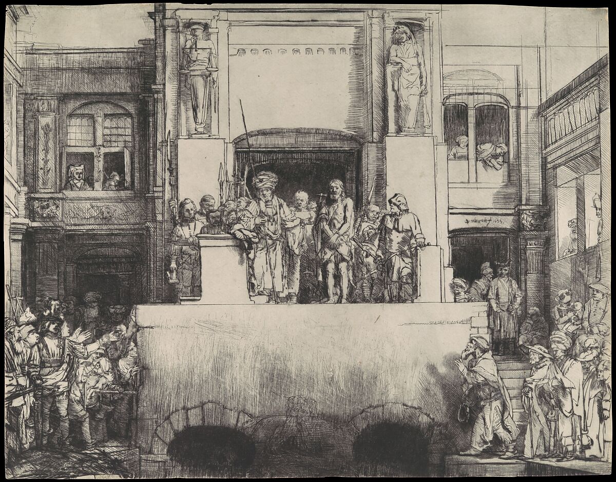 Christ Presented to the People, Rembrandt (Rembrandt van Rijn) (Dutch, Leiden 1606–1669 Amsterdam), Drypoint; eighth state of eight