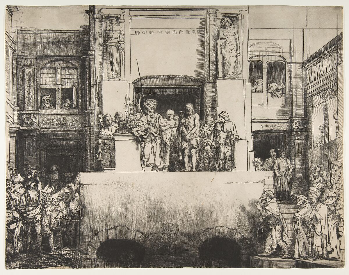 Christ Presented to the People, Rembrandt (Rembrandt van Rijn) (Dutch, Leiden 1606–1669 Amsterdam), Drypoint; eighth state of eight 