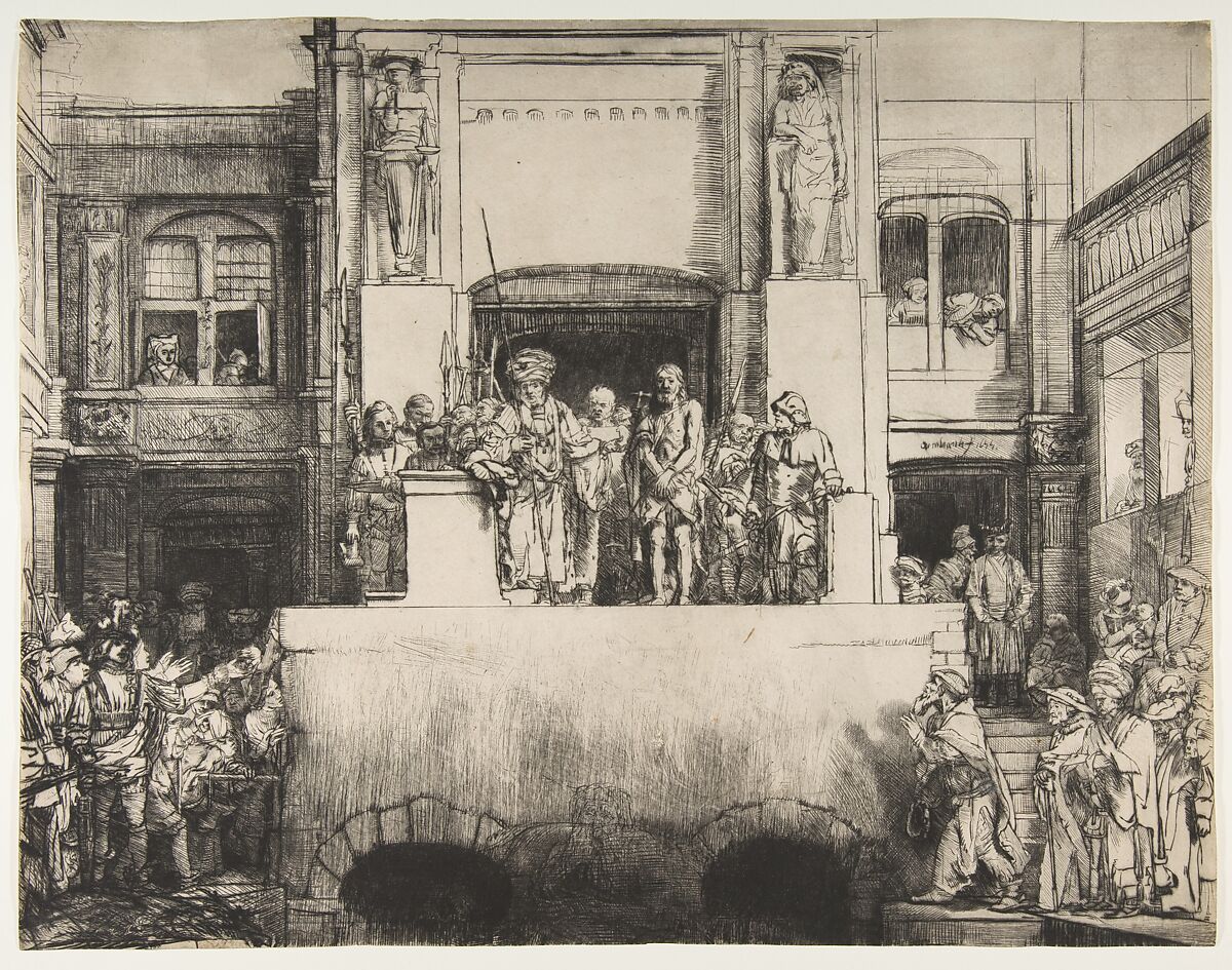 Christ Presented to the People, Rembrandt (Rembrandt van Rijn)  Dutch, Drypoint; eighth state of eight