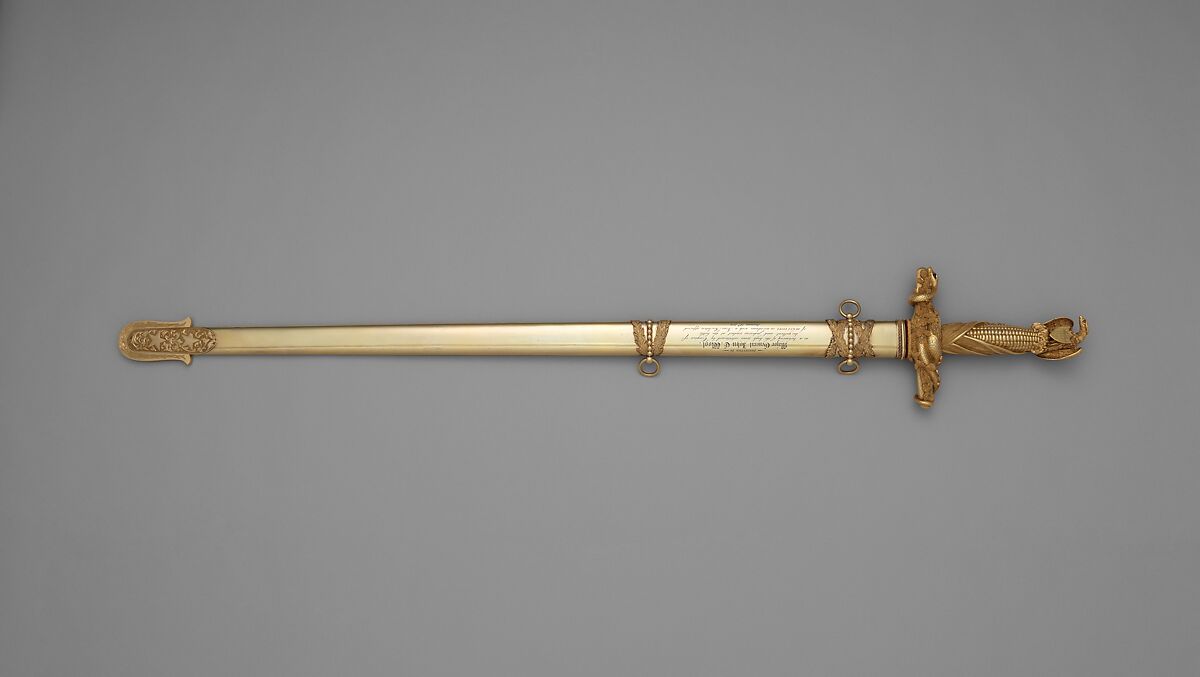 Congressional Presentation Sword and Scabbard of Major General John E. Wool (1784–1869), Samuel Jackson (American, Baltimore, active 1833–70), Steel, gold, brass, diamonds, rubies, American, probably Baltimore