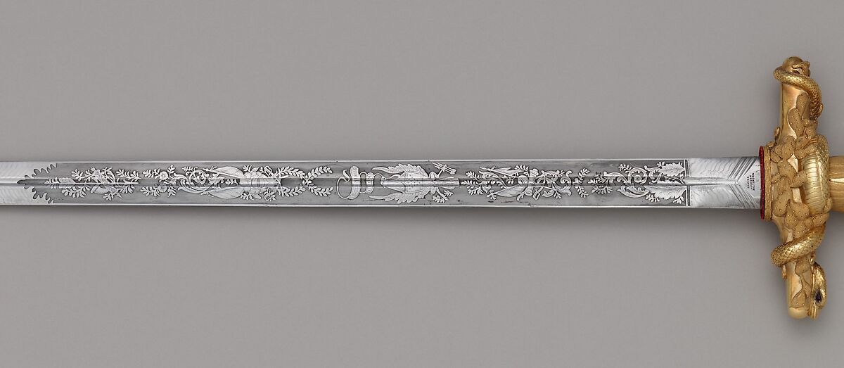 Congressional Presentation Sword and Scabbard of Major General John E. Wool (1784–1869), Samuel Jackson (American, Baltimore, active 1833–70), Steel, gold, brass, diamonds, rubies, American, probably Baltimore