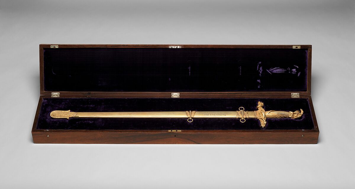 Congressional Presentation Sword and Scabbard of Major General John E. Wool (1784–1869), Samuel Jackson (American, Baltimore, active 1833–70), Steel, gold, brass, diamonds, rubies, American, probably Baltimore