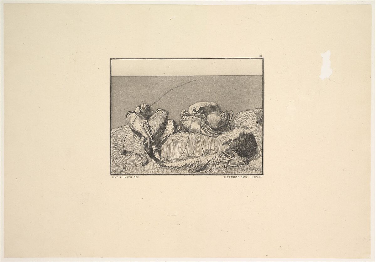 Siesta I, from the series Radierte Skizzen, Max Klinger (German, Leipzig 1857–1920 Großjena), Etching and aquatint; third or fourth state of four 