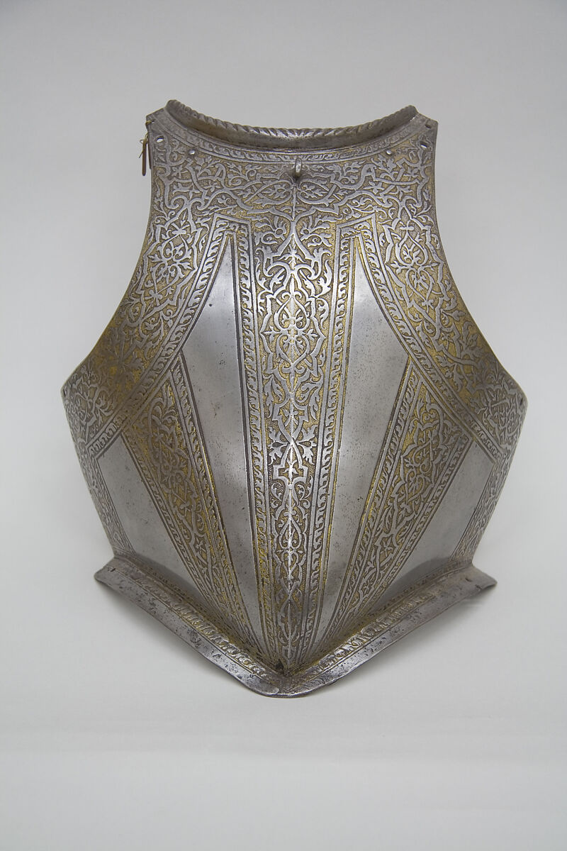 Breastplate from an Armor of Francesco Maria II della Rovere (1548–1631), Duke of Urbino, Steel, gold, Italian, probably Milan 