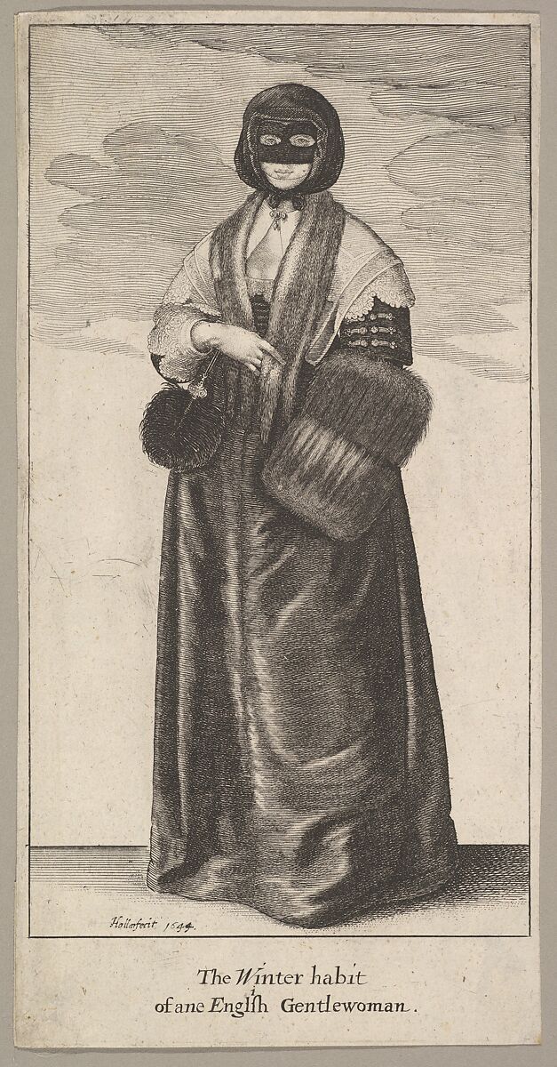 English Lady in Winter Costume (The Winter habit of an English Gentlewoman), Wenceslaus Hollar (Bohemian, Prague 1607–1677 London), Etching 