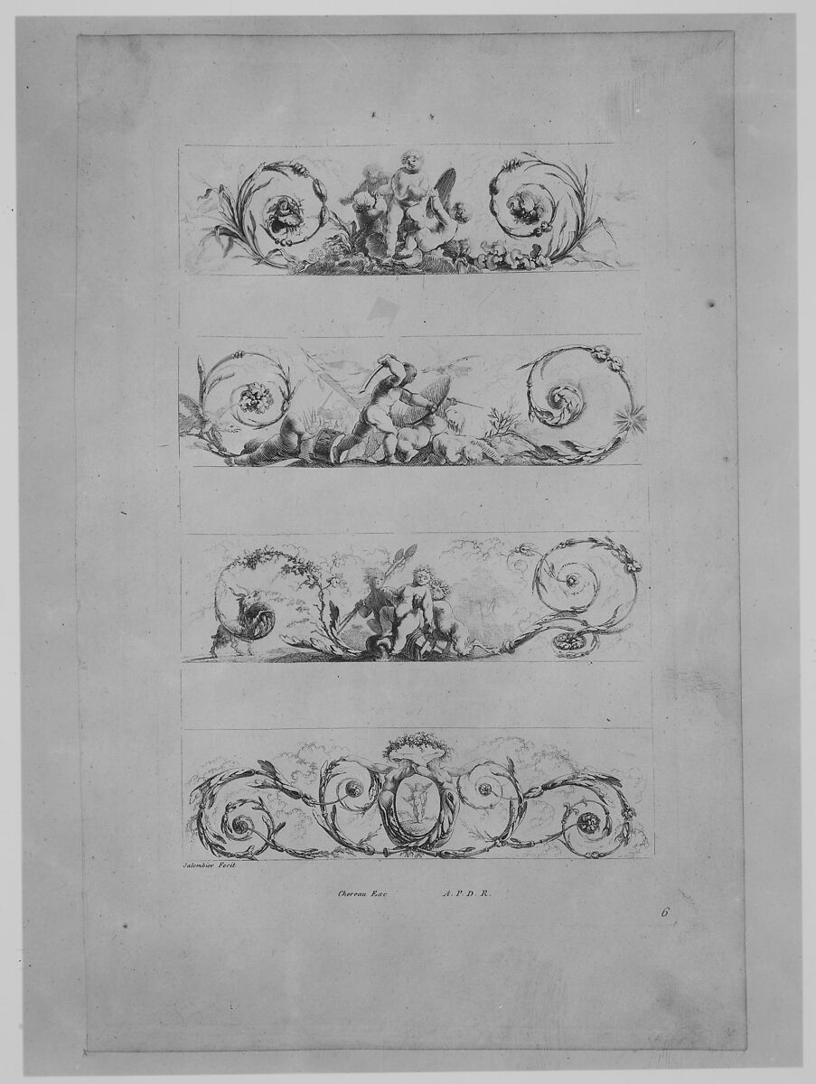 1e [-8e] Cahier d'Ornemens, Henri Sallembier (French, Paris 1753–1820 Paris), Engraving, etching 