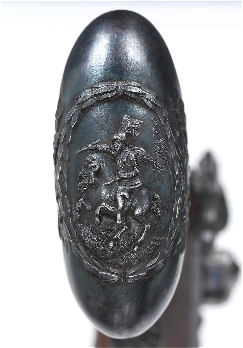 Flintlock Pistol, Steel, iron, wood (walnut), possibly Belgian, Liege