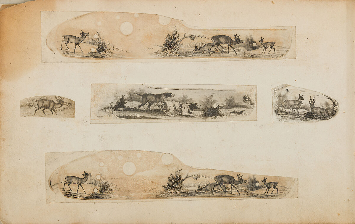 Album of Firearms Ornament Containing Approximately Five Hundred and Forty Inked Impressions of Engraved Firearms Locks and Mounts, and Forty-Two Original Pen and Ink Designs on Forty Double-Sided Leaves, Ink on paper, Belgian and French