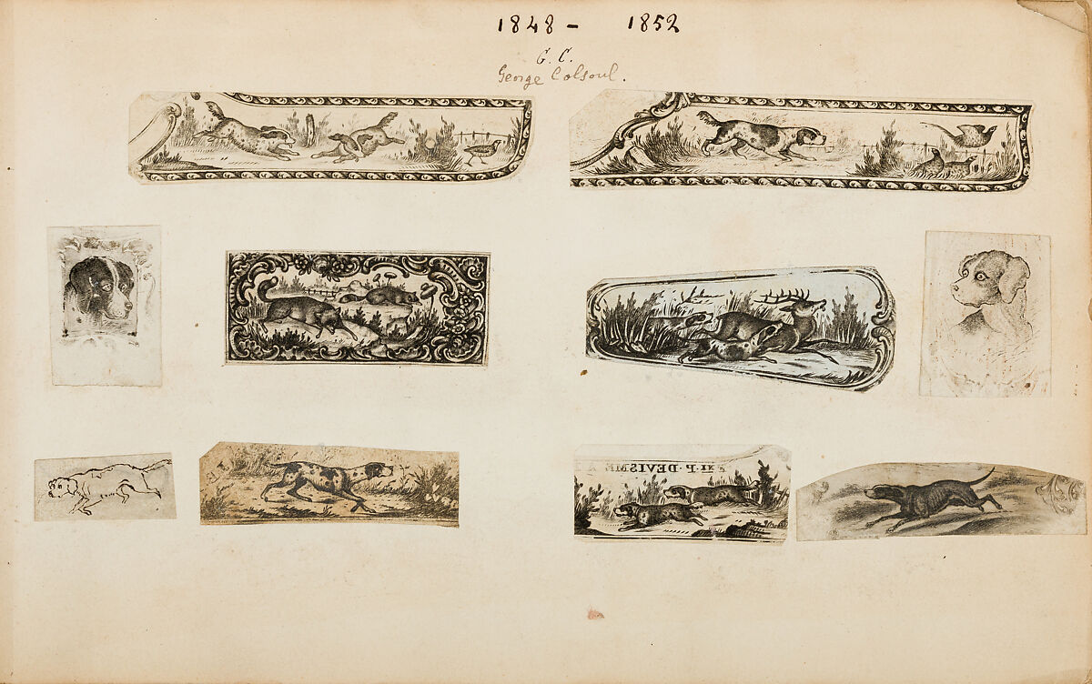 Album of Firearms Ornament Containing Approximately Five Hundred and Forty Inked Impressions of Engraved Firearms Locks and Mounts, and Forty-Two Original Pen and Ink Designs on Forty Double-Sided Leaves, Ink on paper, Belgian and French