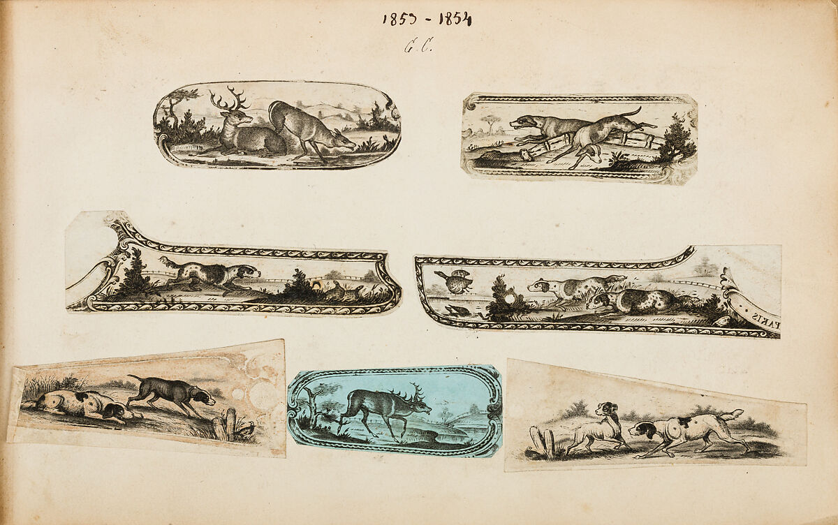 Album of Firearms Ornament Containing Approximately Five Hundred and Forty Inked Impressions of Engraved Firearms Locks and Mounts, and Forty-Two Original Pen and Ink Designs on Forty Double-Sided Leaves, Ink on paper, Belgian and French